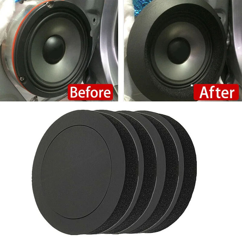 4/5/6.5 Inch Car Speaker Ring Bass Door Trim Sound Insulation Cotton Audio Self Adhesive Ring