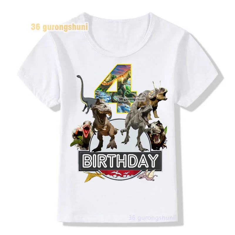 t shirt boys t shirts Happy birthday 2 3 4 5 years kids tshirt cartoon dinosaur t-shirts tops for girls shirts children clothes t-shirt for kid girl	