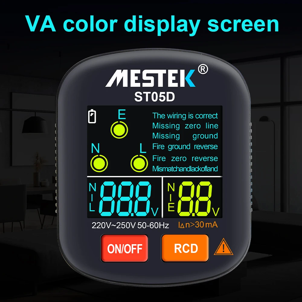 Voltage Test Socket Detector UK/EU/US Zero Line Plug Digital Socket Tester 30mA Zero Line Phase Check test Breaker Finder