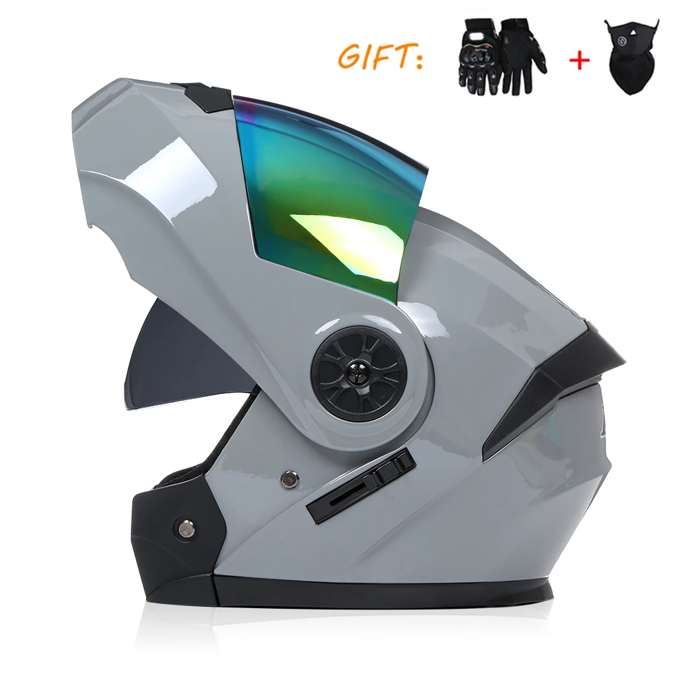 

DOT Modular Motorcycle Helmet Flip Up Racing Helmet Full Face Cascos Para Moto Double Lens Capacete Free Glove Mask Gift