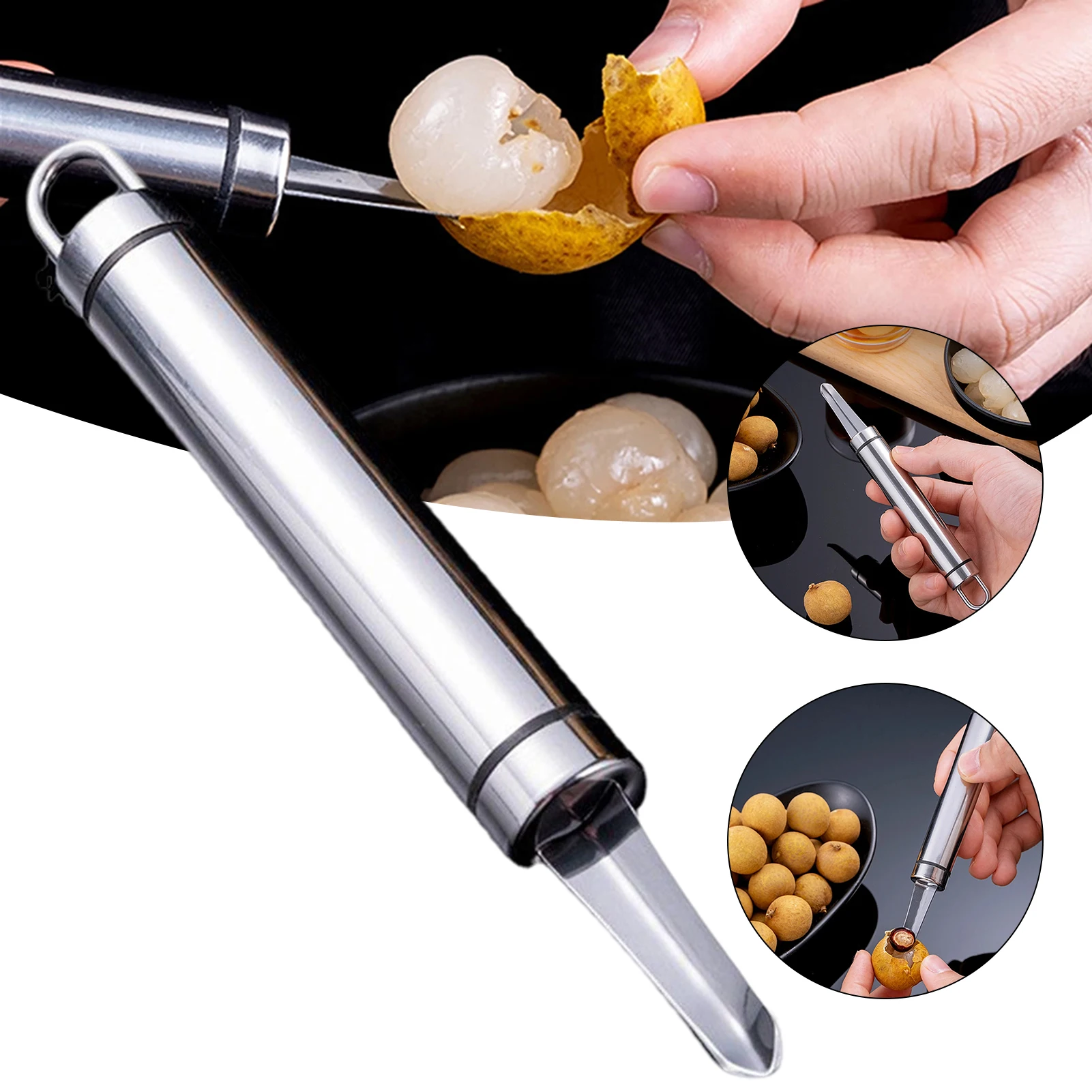 Fruit Corer Stainless Steel Multipurpose Manual Longan Corer for Kitchen Reusable Comfortable For Home Durable