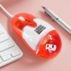 Frutiger Aero Aqua Liquid Mouse - Cute Floating Aquarium Animal Wireless Optical Mouse (WIRED purple)