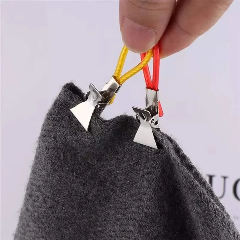 5PCS Clothes Pegs Stainless Steel Clothespins Colorful Laundry Tea Towel Hanging Clips Loop Clothes Folder Bathroom Accessories