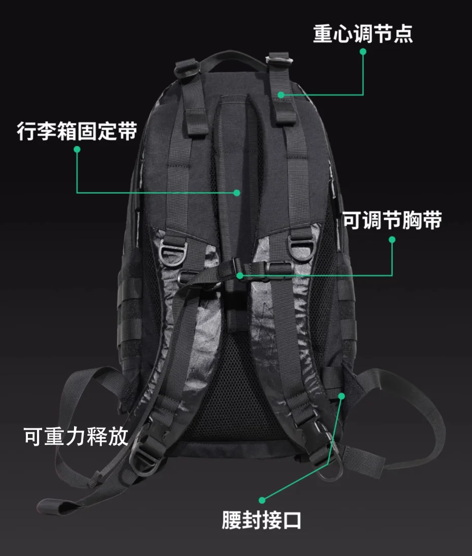 Funktioneller taktischer Rucksack, 15,6 Zoll, Computertasche, verstellbarer Brustgurt – Detail 4