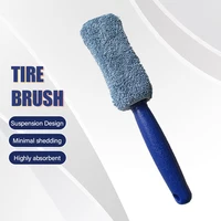 Microfiber Long Handle Car Tire Cleaning Brush Braided Cloth Can Hang Car Tire Cleaning Brush 1