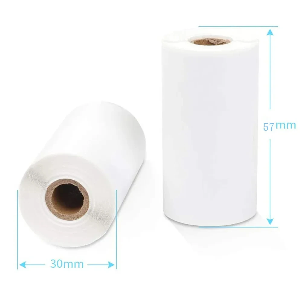 Thermal Paper 3 Rolls Sticky Blue on White 57mm for Journal Photo Texts Study Notes Helloween Christmas Memo List Printing
