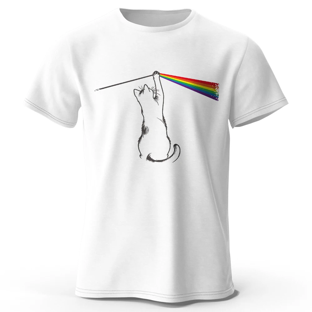 Artistic Cat Portrait Cotton T-Shirt – Soft, Unisex Creative Tee