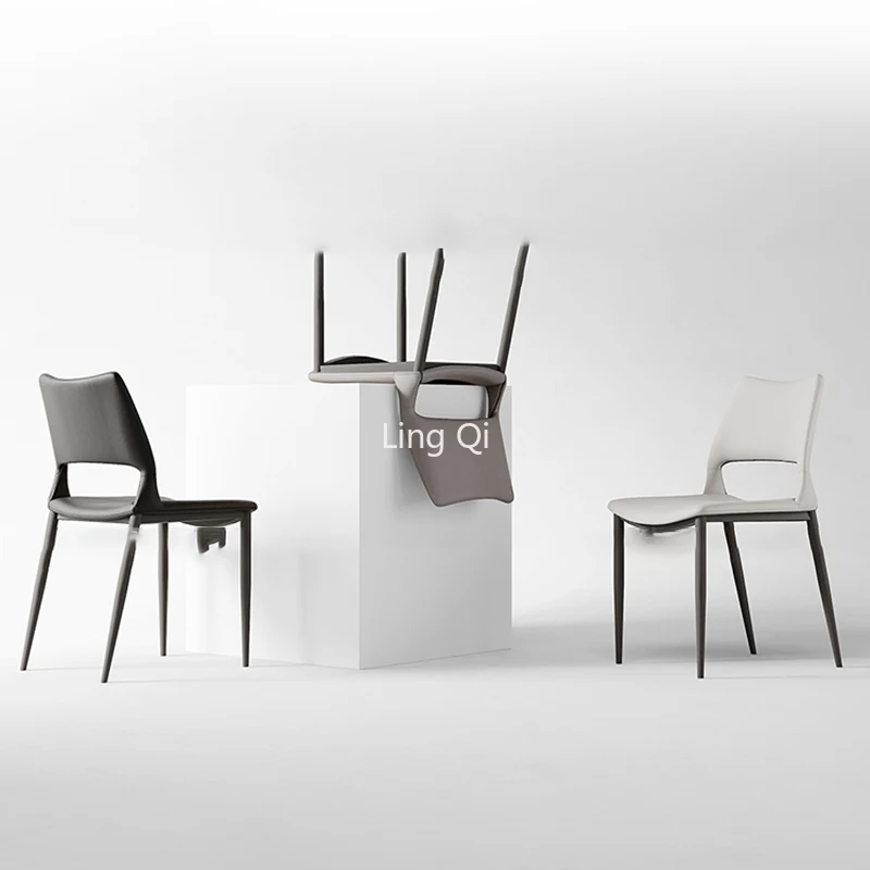 

Nordic Leather Dining Chairs Makeup Clear Ergonomic Indoor Chair Italian Style Upholstery Sillas De Comedor Bedroom Furniture