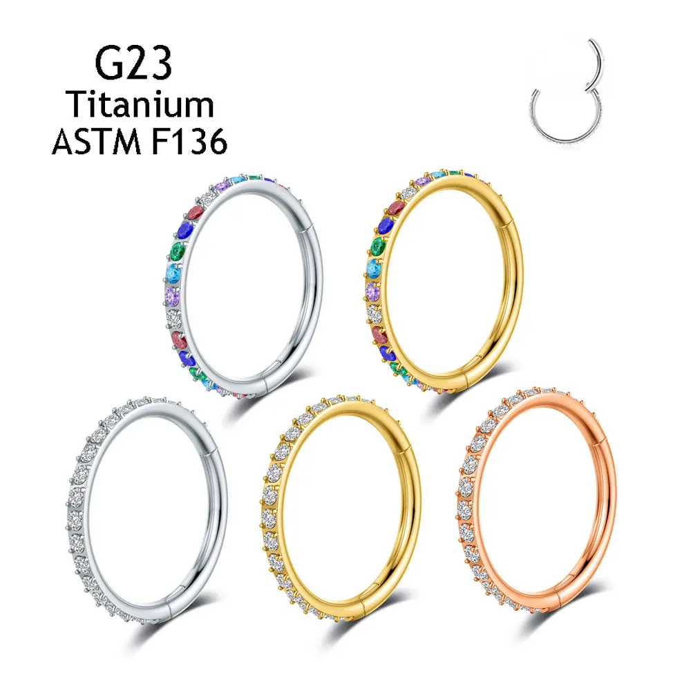 Nose Piercing ASTM F136 Titanium 5A Zircon Sexy Earrings Labret Lip Helix Hoops septum PIERC Body Fashion Jewelry Women nose piercings