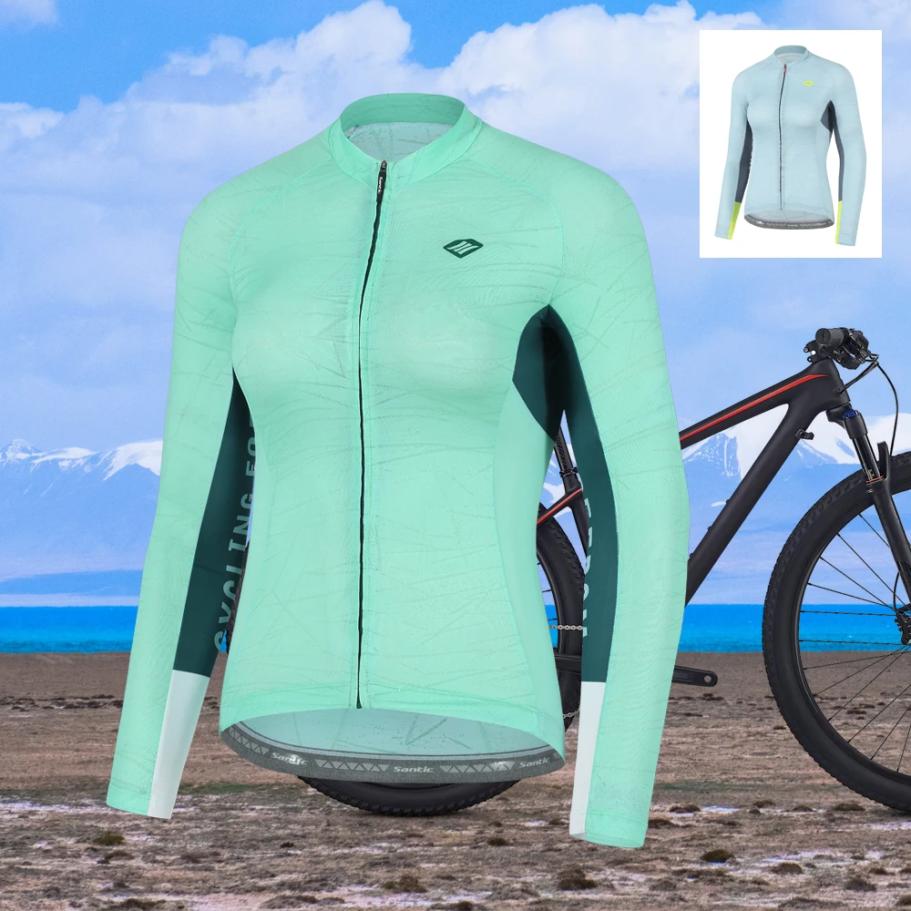

Santic Woman Cycling Long Sleeve Top Summer Outdoor Cycling Sports Mountain Bike Sunscreen Breathable Top Asian Size