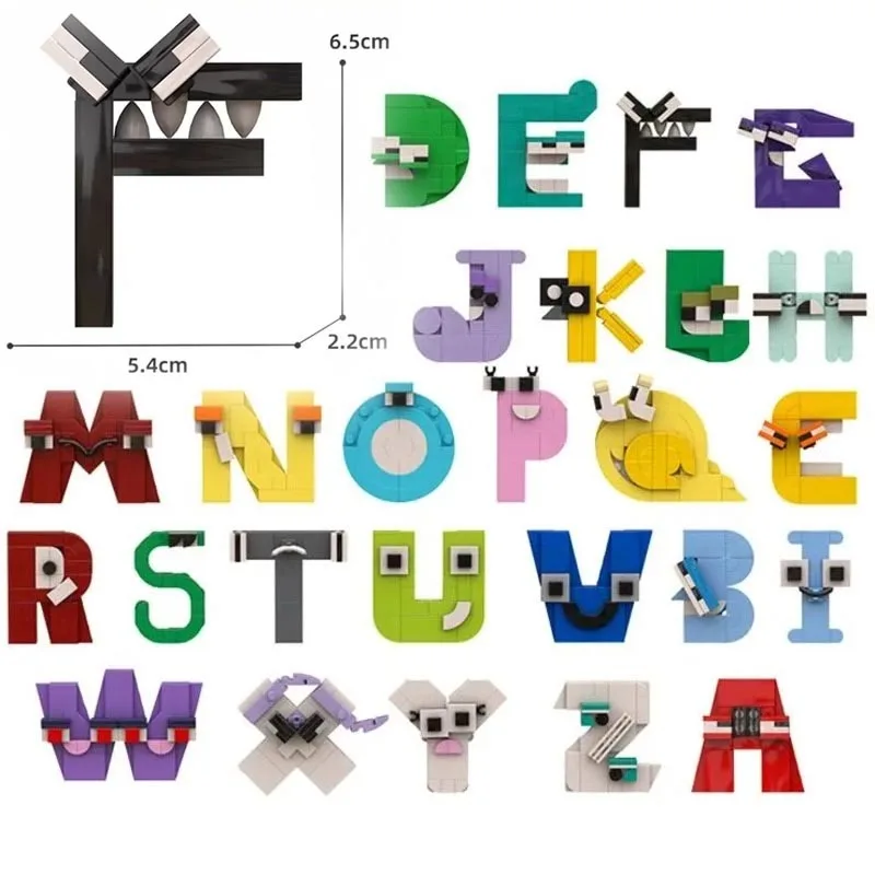 

26pcs A Set Alphabet Lore Building Blocks Kit English Letters Lore (A-Z) Education Bricks Toys For Children Kid Christmas Gifts