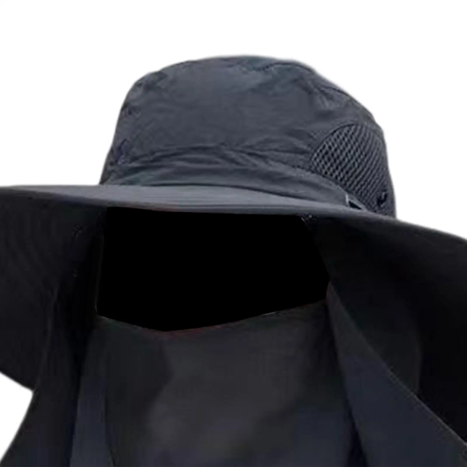 탈착식 얼굴 목 플랩 포함 빠른 건조 버킷 햇, 넓은 챙, 낚시 모자 바이저