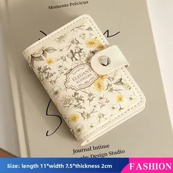 Floral Vintage - Style Women's Card Holder with Multi - Slot Design - Chic Synthetic Leather (WHITE)