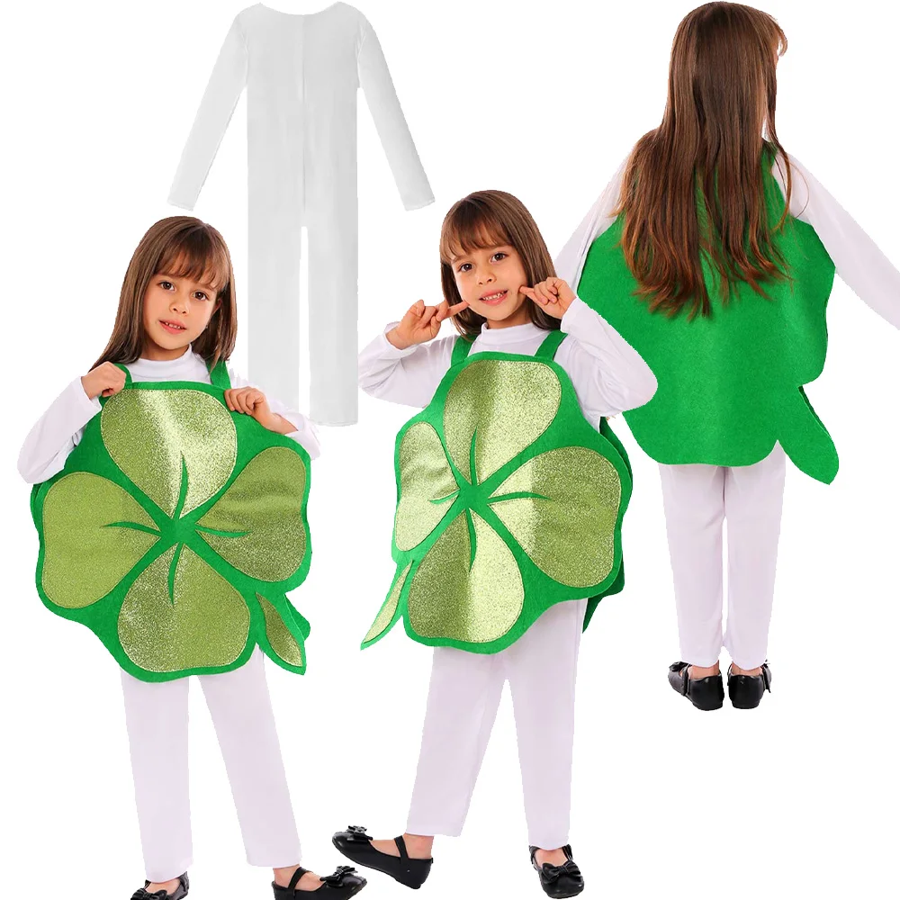 Bambini Ragazze Saint Cosplay Patrick Costume Bambini Tuta Abiti Halloween Carnival Party Gioco Di Ruolo Tuta Fantasia