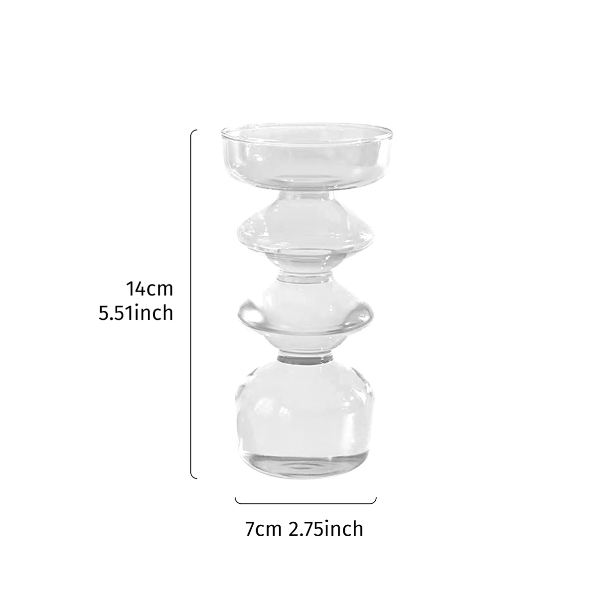 1PC, irregular-shaped screw-shaped glass vase, simple transparent vase, hydroponic flower arrangement container