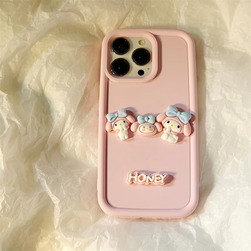 My Melody Sanrio Hello kitty Cinnamon Soft TPU Case For iPhone 15 14 13 12 11 Pro Max XR XS X 7 8 Plus SE2 Candy Painting Cover
