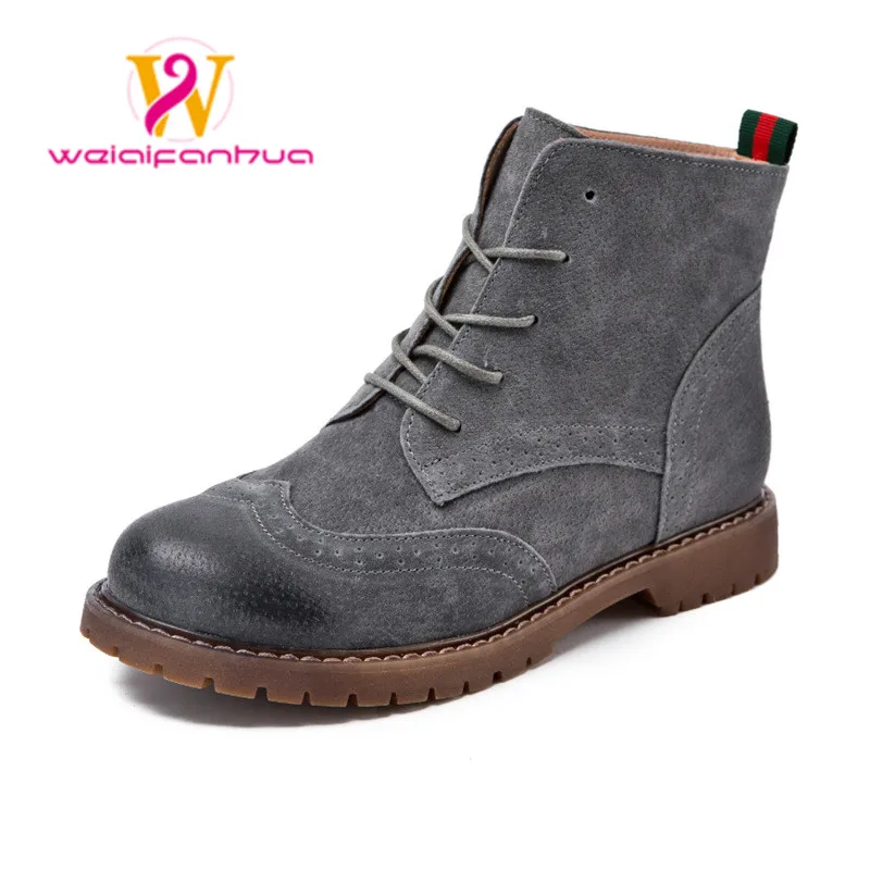 

Women's Shoes 2022 Spring Genuine Leather Women's Booties Suede Ladies Booties English Lace Vintage Trend Ladies Nude Boots