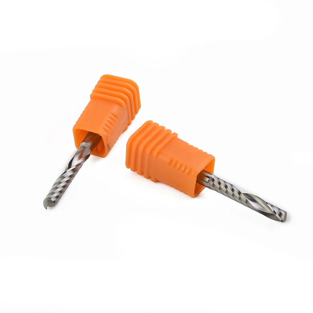 

Aluminum End Mill Accessories Woodworking 2Pcs Tools Spiral Replacement Single-Turn Spiral Carbide End Mill 2*End Mills