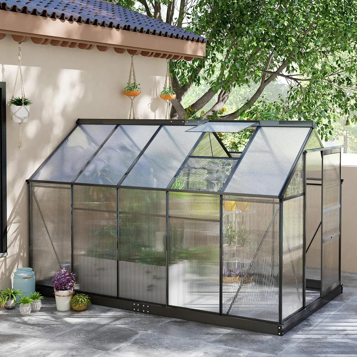 6x10 Heavy Duty Polycarbonate Greenhouse Kit 2