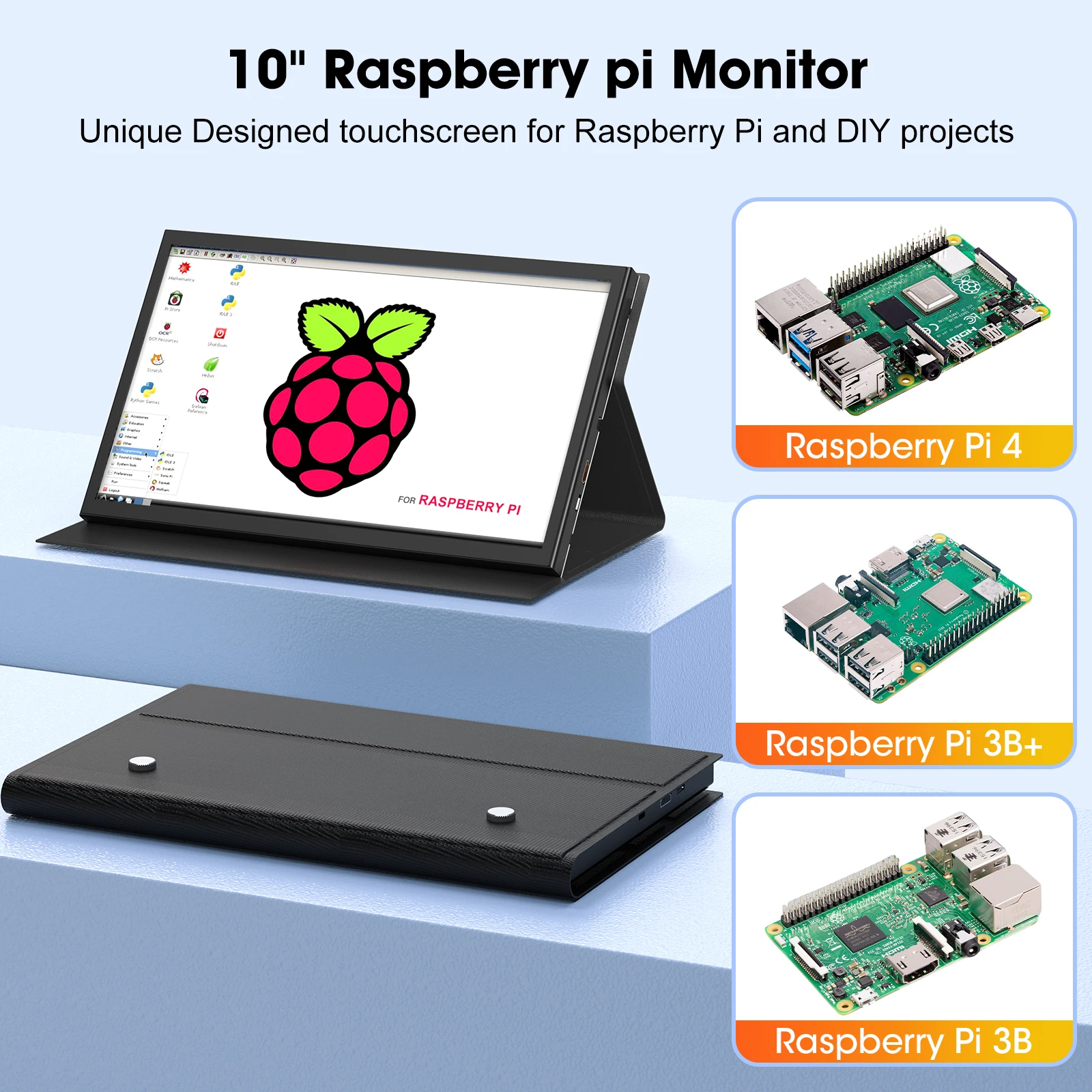 Eyoyo 10 Inch Mini HDMI Portable Monitor for Laptop/PC/Banana Pi 1024x600 Capacitive Touchscreen Raspberry Pi 4B/3B+/3A+ Display