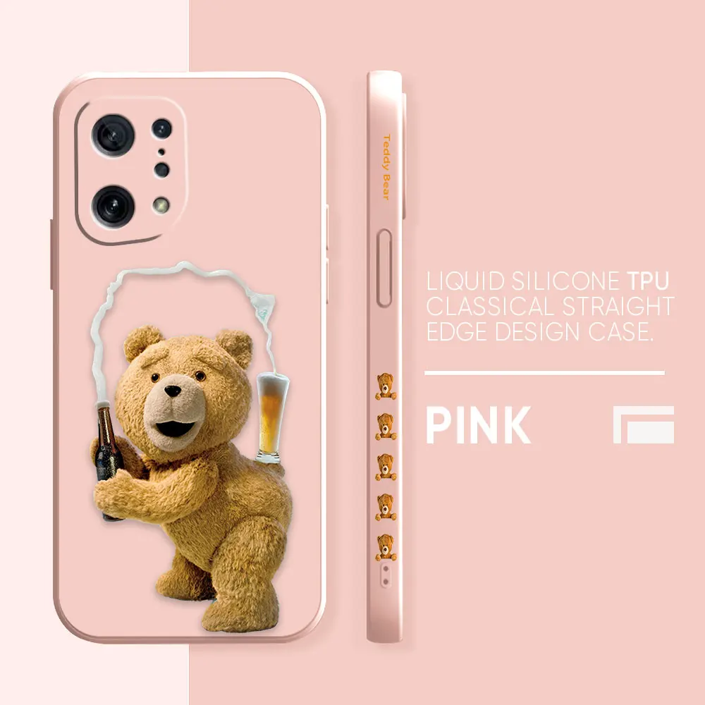 thumbnail image 1 of Funda de silicona líquida para OPPO FIND X6 X3 REALME X7 X50 RENO 2 4Z 4 6 Lite 5Z 5F 4G 5G PRO, bonito oso de peluche, 1 of 5