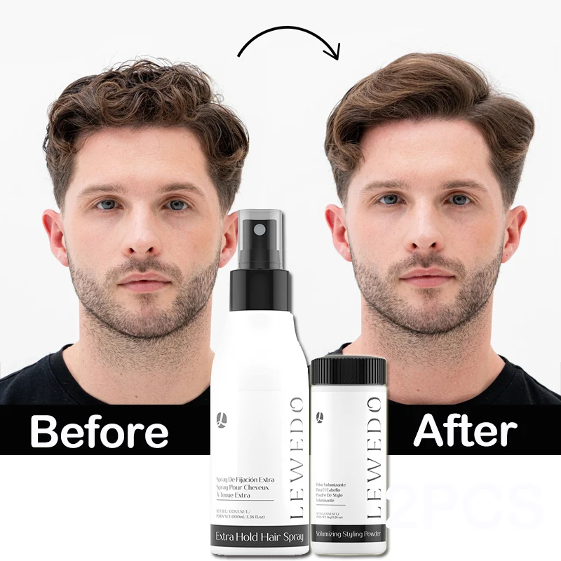 Hair Styling Set For Men Oil Control Volumizing Hair Powder Strong Hair Hold Spray Long-Lasting Fluffy Hair Powder Salon Product
