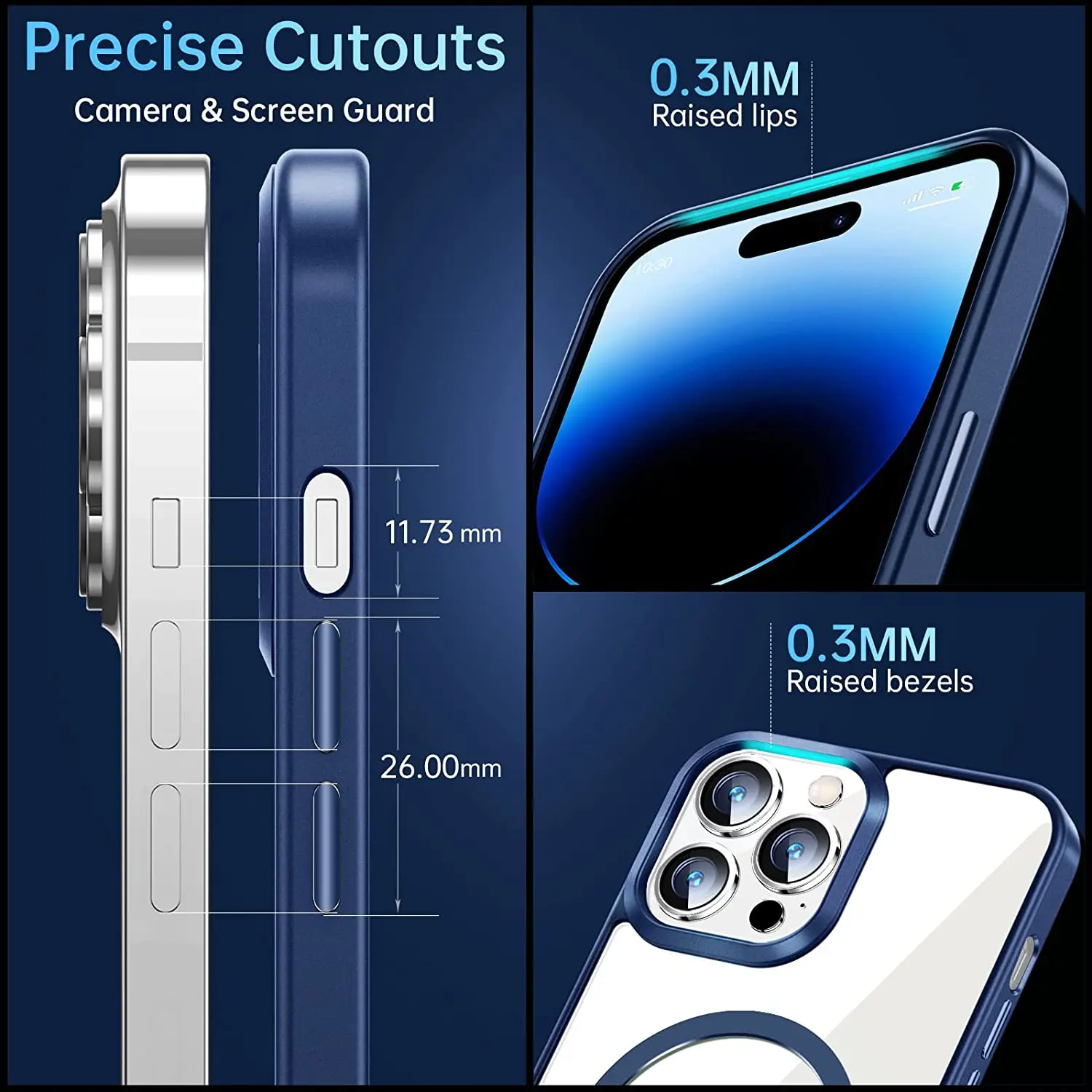 Custodia PopSockets Per IPhone 15 Pro Con Impugnatura MagSafe - Blu Navy, Ricarica Wireless - Foto 3