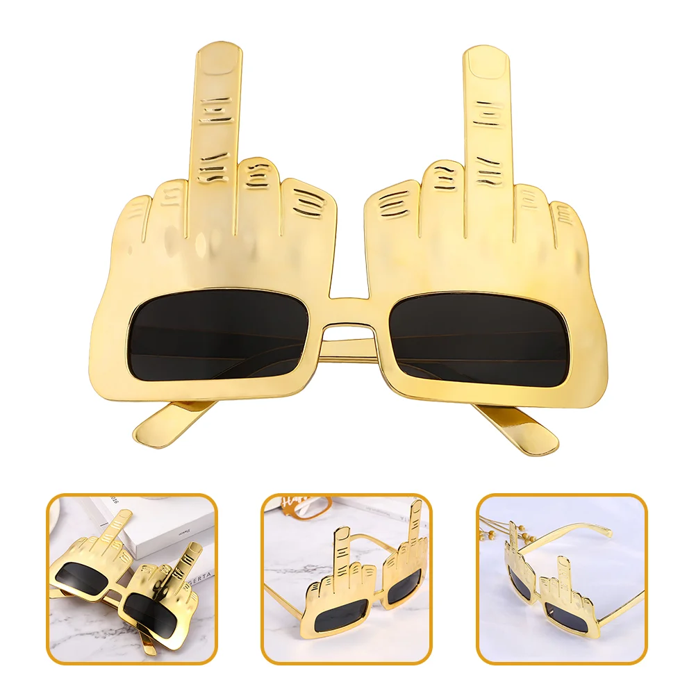 

2pcs Middle Finger Eyeglasses Funny Glasses Birthday Party Eyewear Photo Props