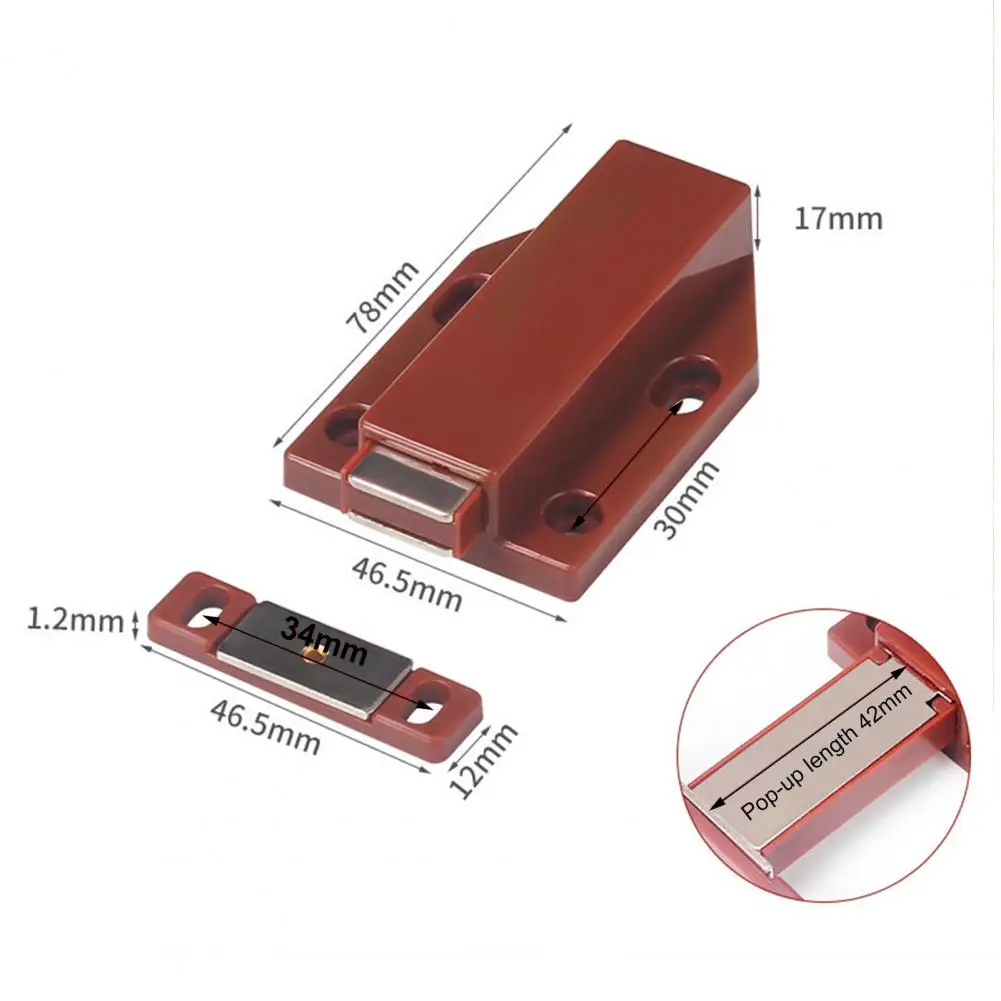 Cabinet Door Push Latch Strong Suction Push To Open ABS Single-headed Magnetic Release Latch for Closet