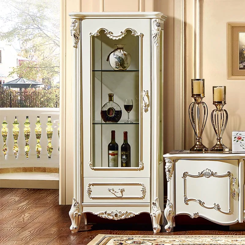 H8801w Glass Display Cabinet White Tv Stand High Gloss Furniture Lcd Screen Wooden Leg