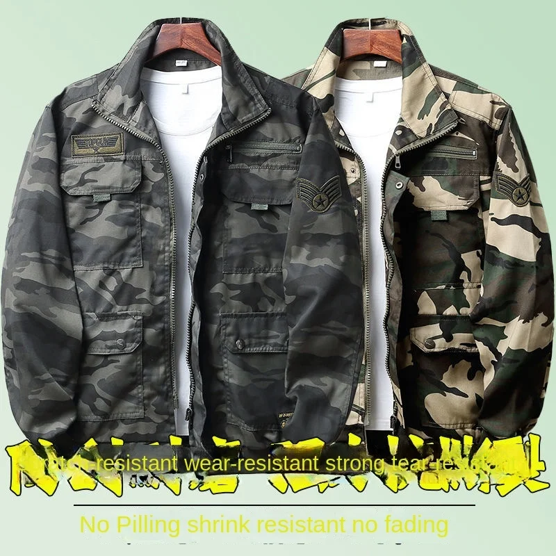 

Single-Piece Camouflage Tooling Wear-Resistant Labor Insurance Youth Spring And Autumn Cardigan Jacket Loose All-Match Clothes