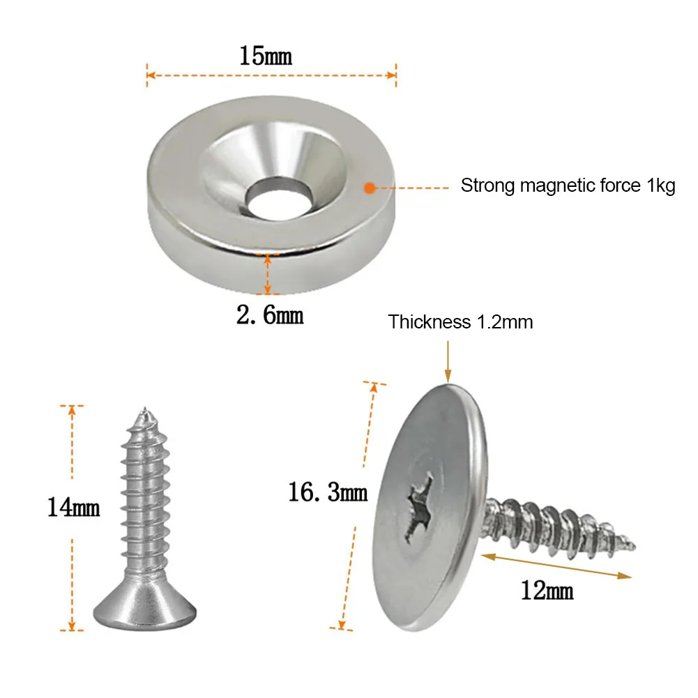 Magnetic Cabinet Catches Magnet Door Stops Door Closer Screw Closet Cupboard Furniture Hardware Stainless Steel Powerful