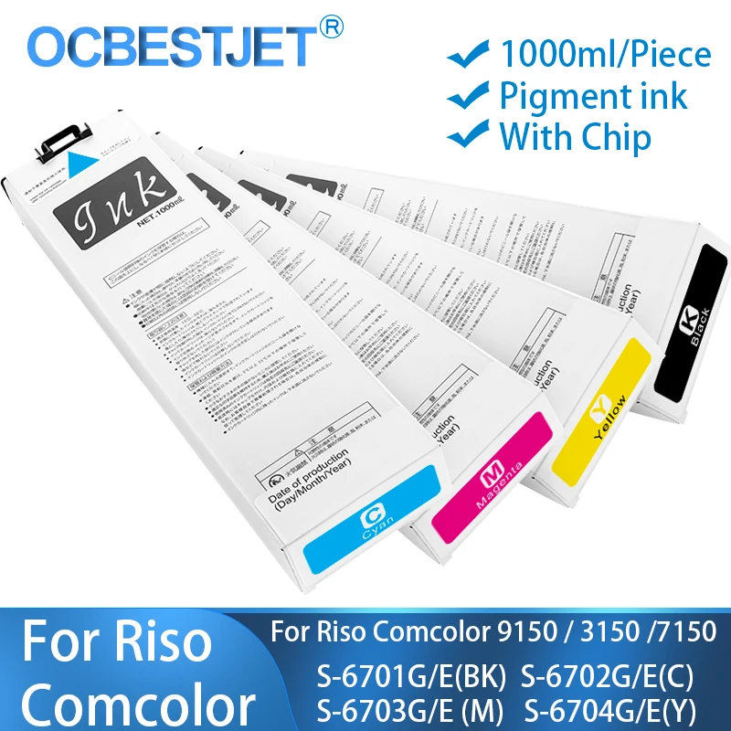 OCBESTJET Ink Cartridge For Riso Comcolor 3150 7150 9150 3110 7110 3050 7050 9050 3150R 7150R S-6701G S-6704G S-6300G S-6303G