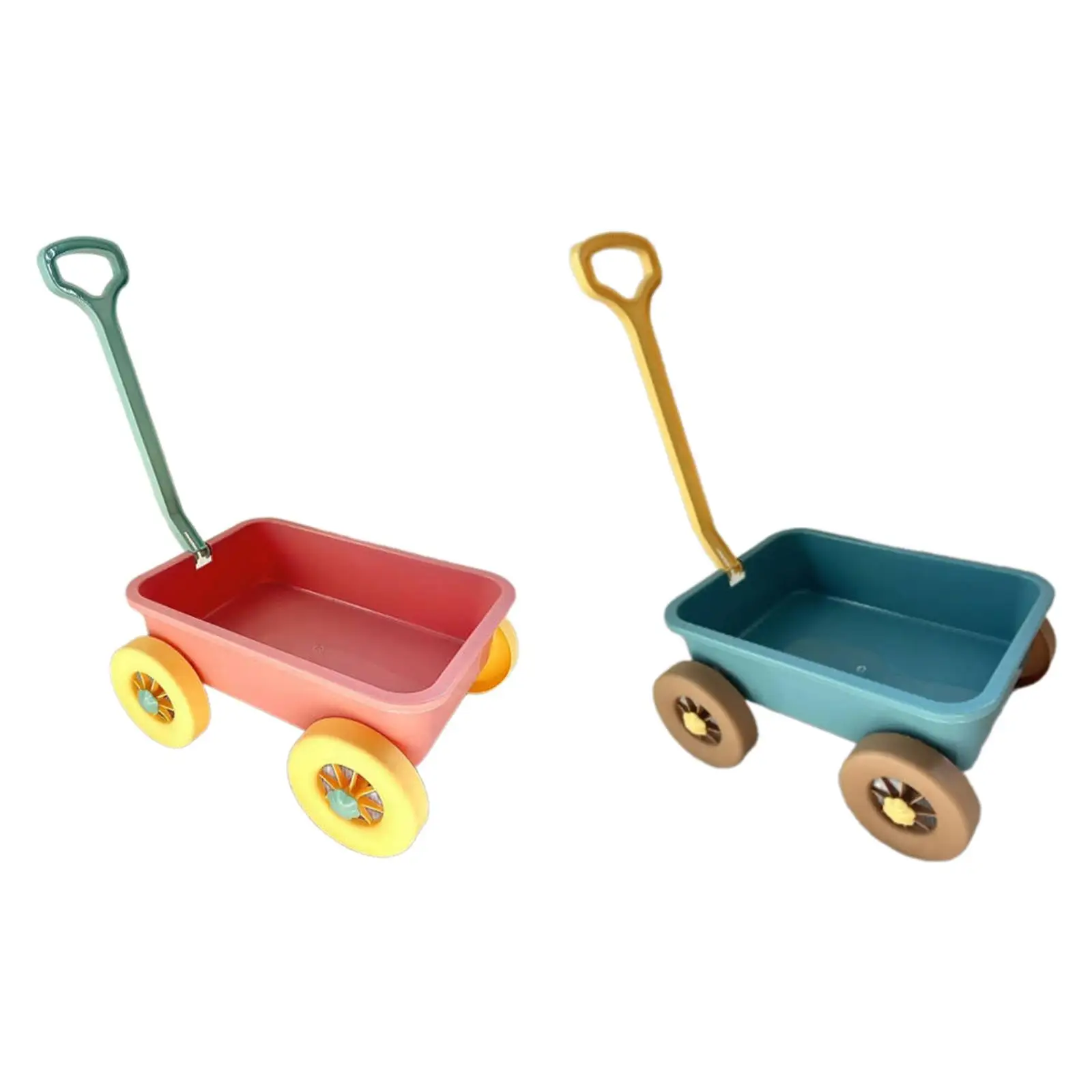 Pretend Play Wagon Portable Handheld Wagon Toy Beach Toy Cart Pull Wagon Toy Outdoor Toy for Seaside Yard Home Boys Children