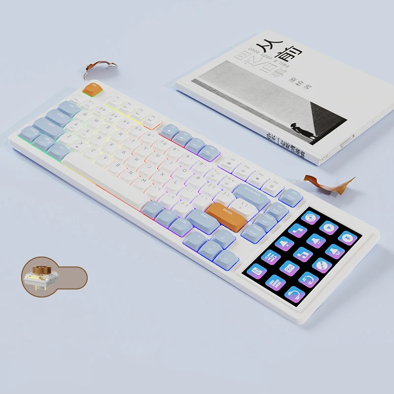 Ajazz-有線メカニカルゲーミングキーボード,RGBバックライト付き