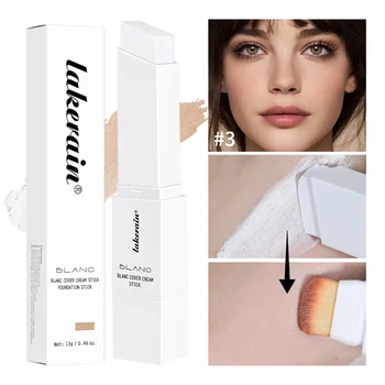 Blanc Cover Cream Stick Color Changing Foundation with Detachable Brush Coverage Changing Foundation Stick Base Makeup
