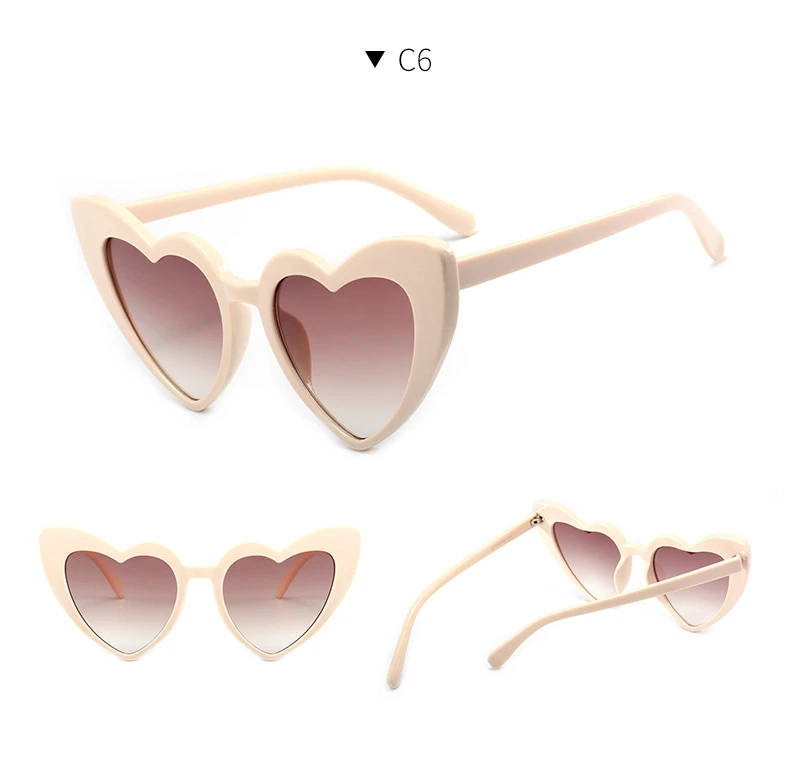 oversized square sunglasses Love Heart Shaped Sunglasses Women Luxury Cat Eye Sun Glasses Ladies Sexy Sweet Designer Candy Mirror Lens Eyewear UV400 cute sunglasses