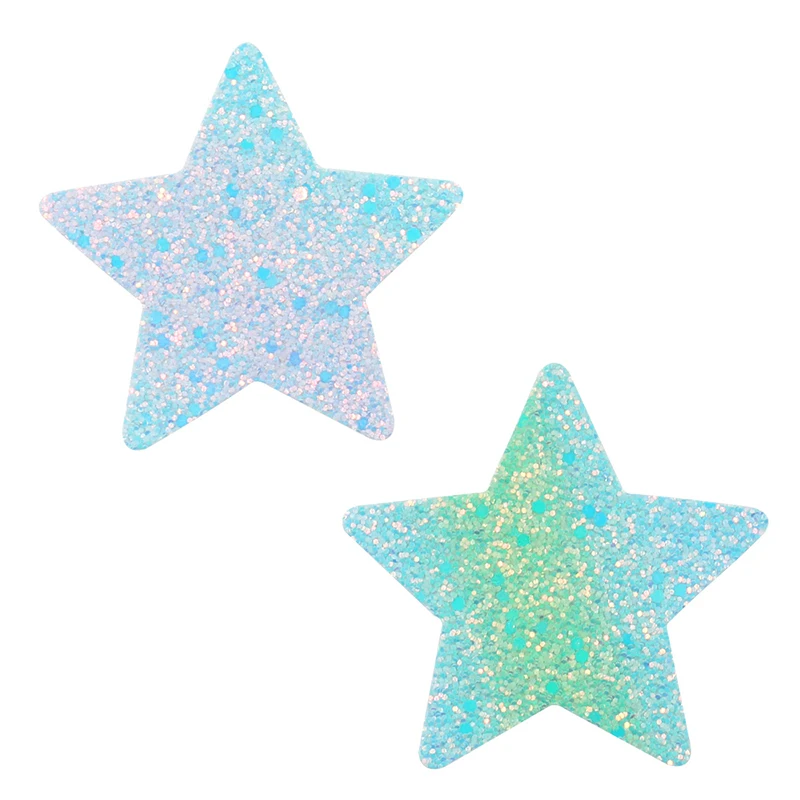 UV Reactive Luminous Glitter Gradient Color Gleit Invisible Nipple Cover Disposable Breathable Tape Overlays Bra Nipple Stickers