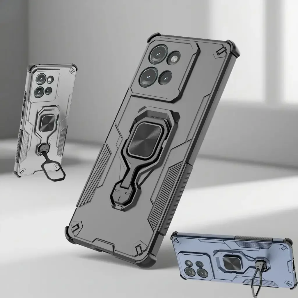 Metal Bracket Phone Case with Holder and Protective Bumper Cover