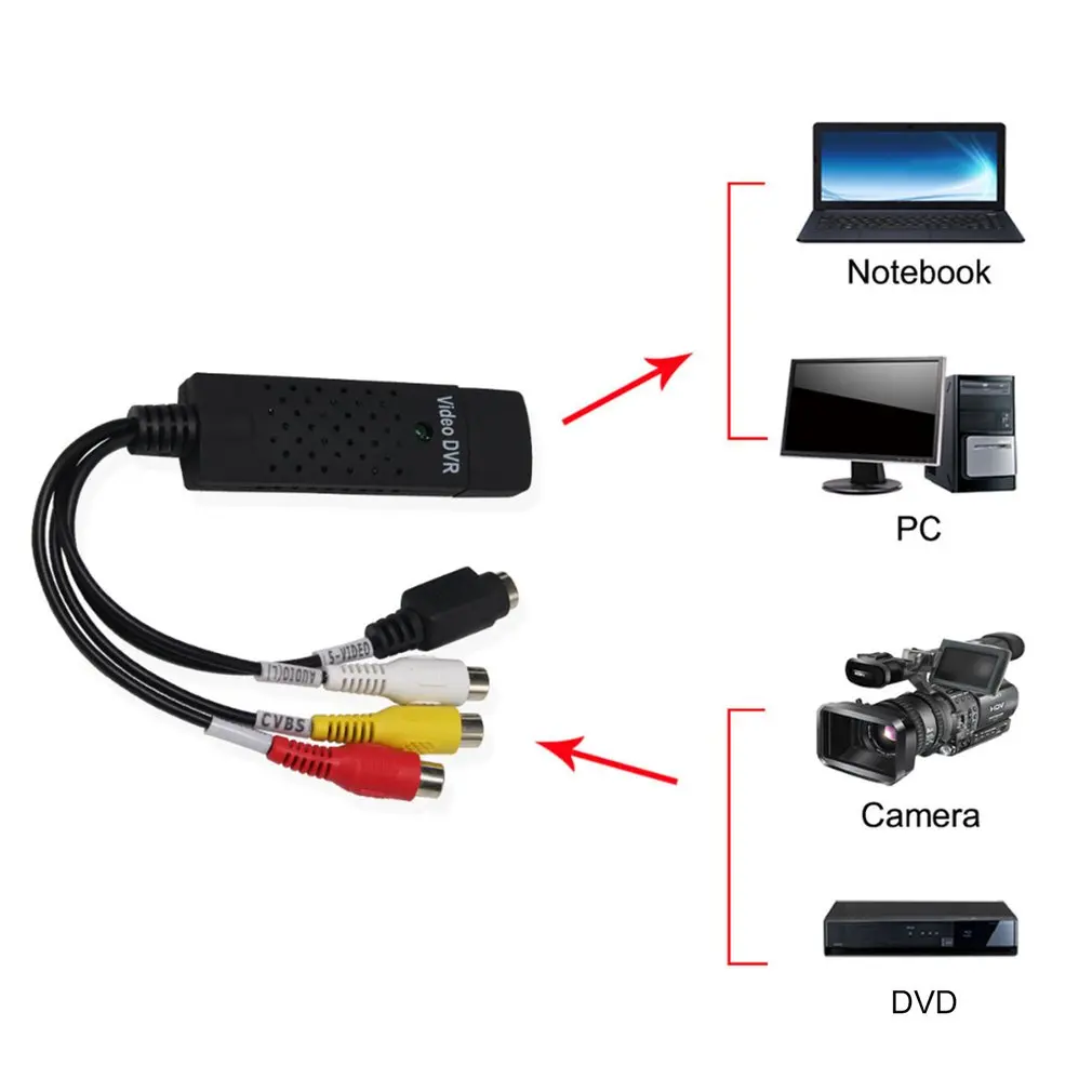 New USB 2.0 Audio Capture Adapter VHS VCR TV to DVD Converter Digital Video Grabber Recorder Device for Windows PC
