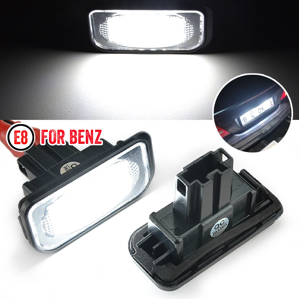 2Pcs/Set License Plate Light For Benz W203 4D A209 W209 C209 SL R230