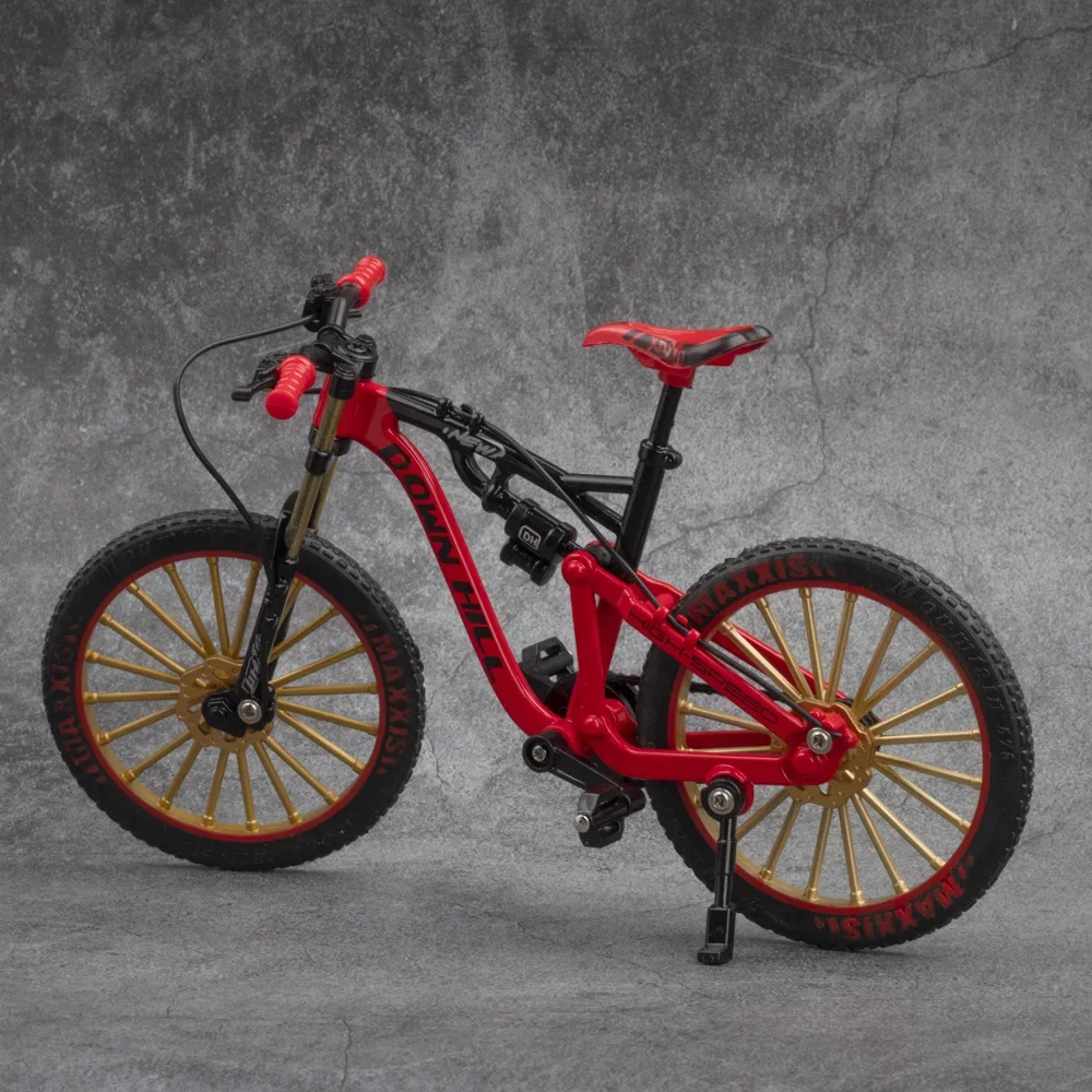 1:8 Modello Di Bicicletta In Lega Diecast Metal Finger Mountain Bike Racing Toy Bend Road Simulation Collection Toys For Children