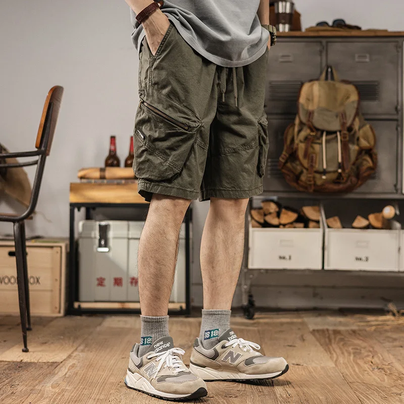 

Summer new cotton cargo five quarter pants American fashion brand loose casual shorts men's trend all matching pants