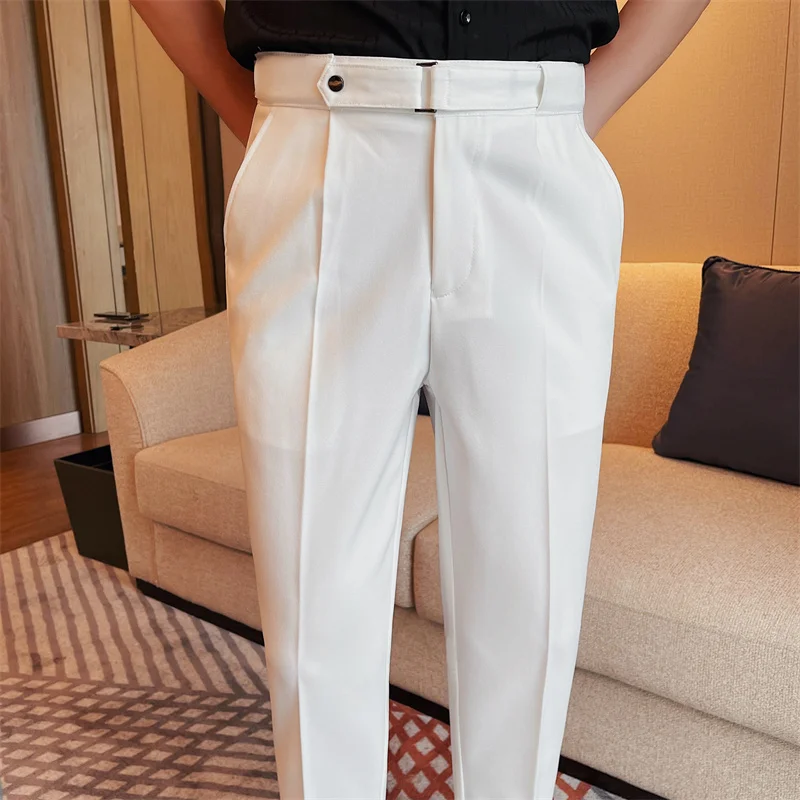 Description Picture 5 of itemSummer Men Suit Pants High Quality Ankle Length Korean Luxury Clothing Mens Dress Pants Slim Fit Business Formal Men's Trousers