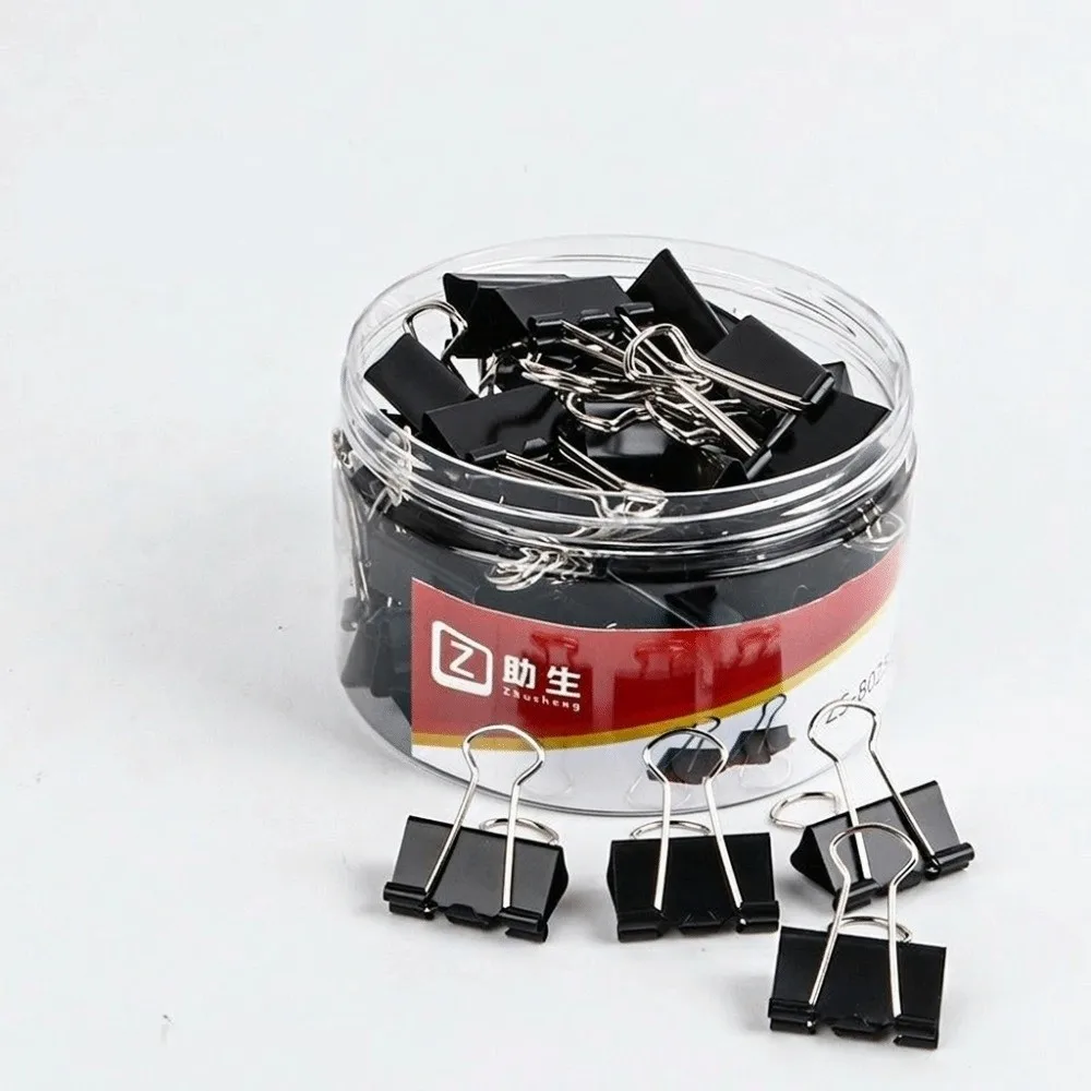 블랙 메탈 바인더 클립 25mm 종이 바인딩용 종이 클립 바인딩 클립 문구류