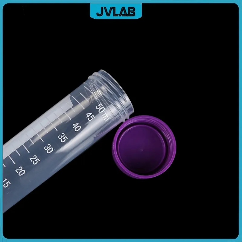 Sterile Centrifuge Tube 50 mL Laboratory Centrifugal Tube Sample EP Purple Screw Cap Conical Bottom Clear DNase-/RNase-free