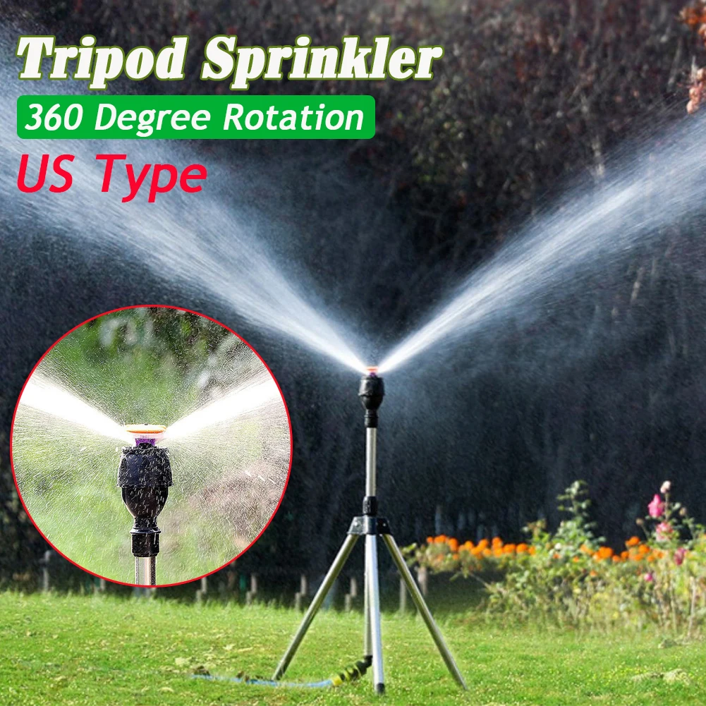 360 Rotary Irrigation Sprinkler Head With Tripod Telescopic Automatic