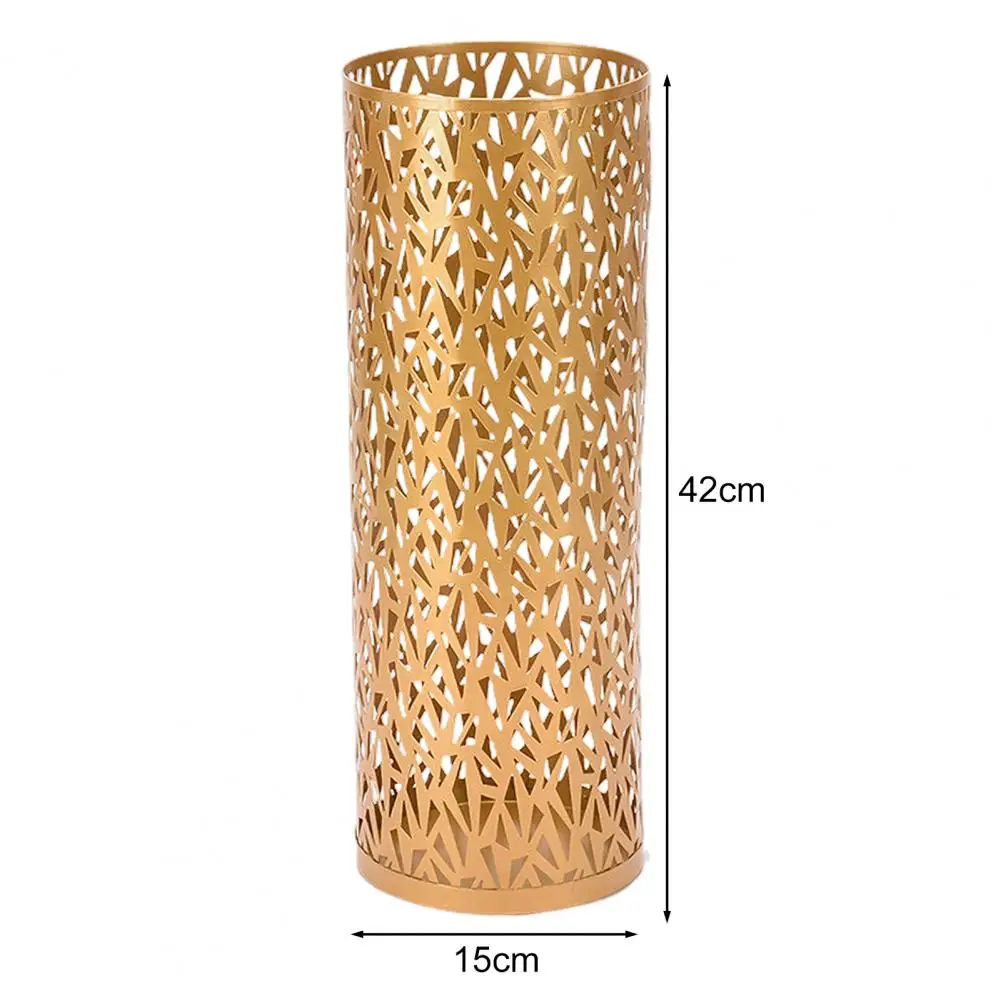 Umbrella Stand Rack Rustproof Corrosion Resistant Entrance Umbrella Holder Metal Hollowed Round Organizer Bin umbrella holder umbrella storage rack umbrella base umbrella hooks umbrella bag umbrella replacement parts mobile phone holder stand umbrella bracket detachable umbrella
