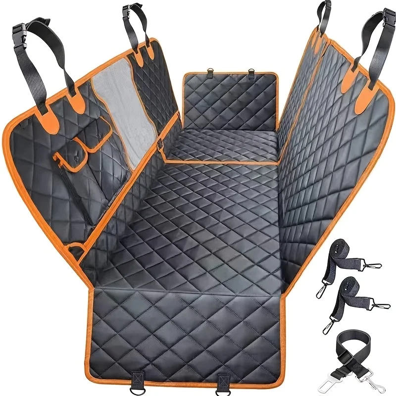 Pet Car Seat Cushion 5-in-1 Convertible Dog Car Seat Cover For Rear 60/40 Split Dog Cover For Anti Slip Hammoc