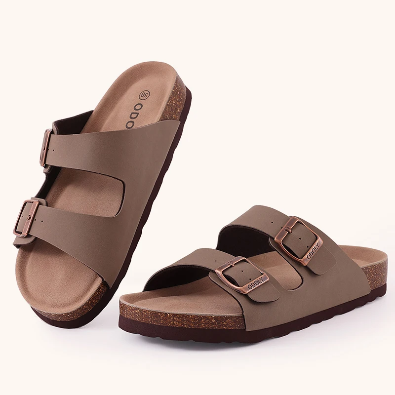 Cork Footbed Slide Sandal for Women Summer Beach